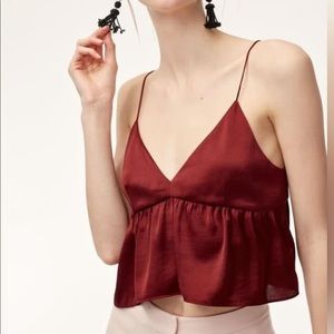 Aritzia little moon lovers camisole burgundy size medium